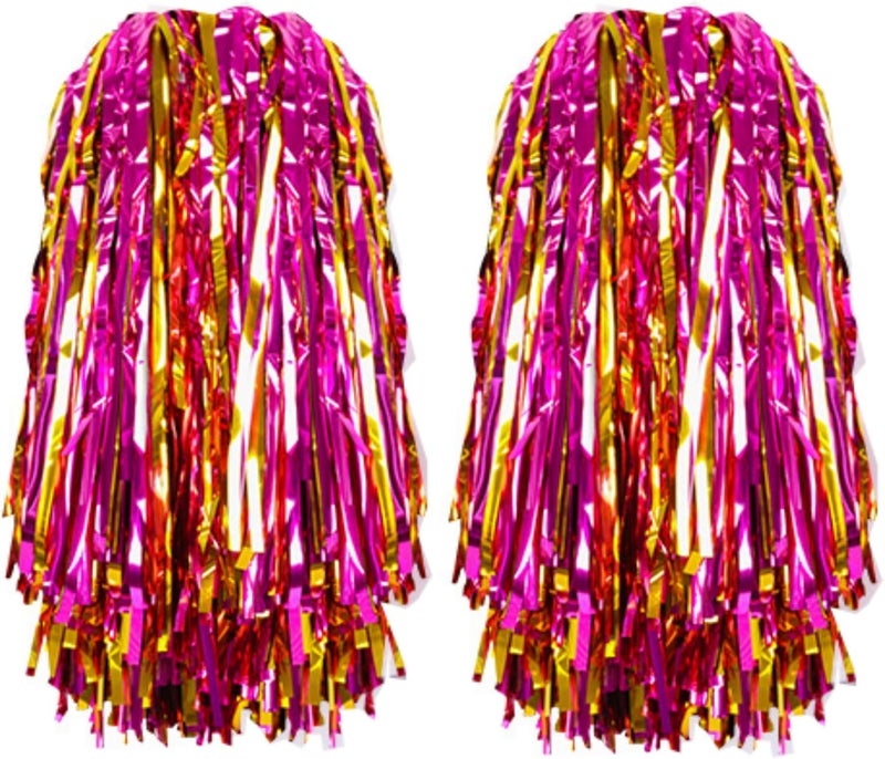 AUMIDO 2Pcs Cheerleading Pom Poms - Pompoms Cheer for Boy Girl School Sports Dance Games Team Spirit Cheer - Image 1